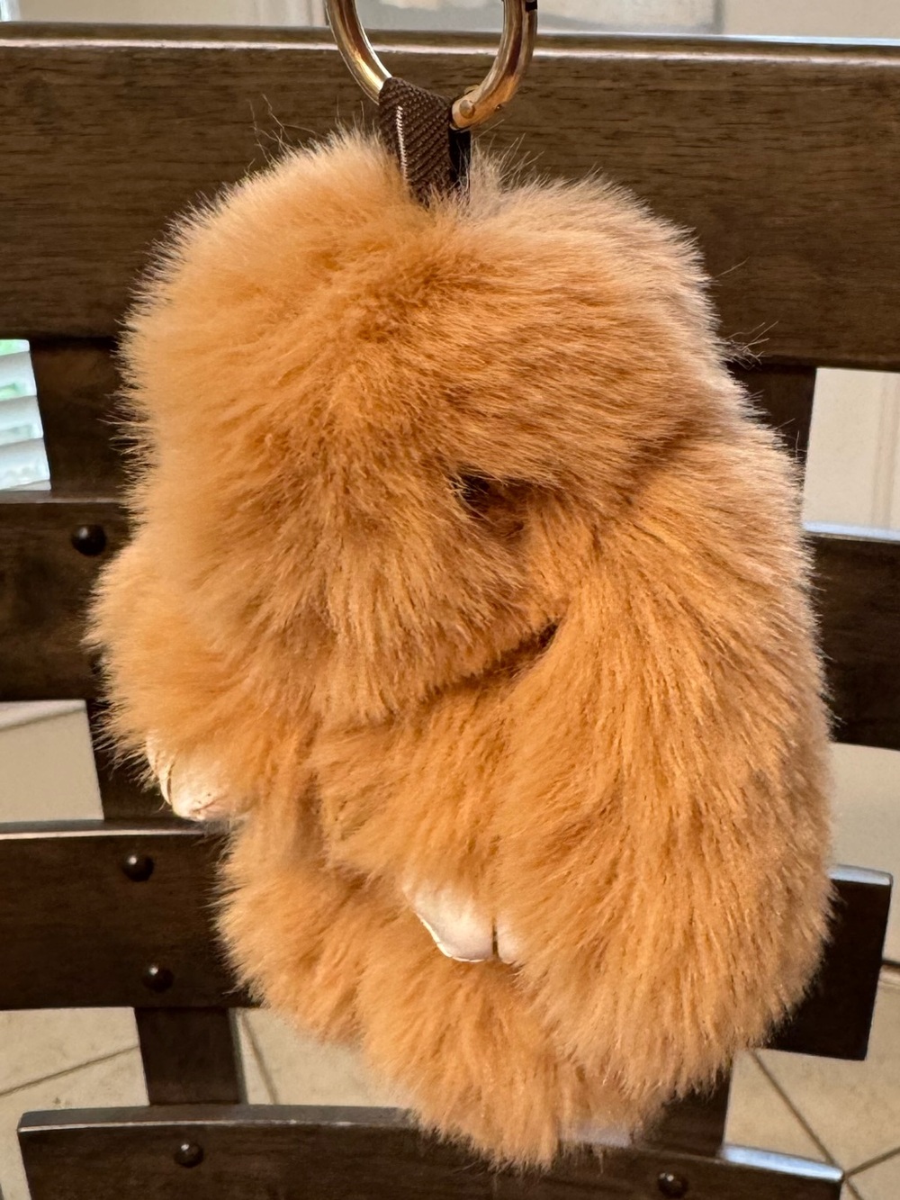 Fluffy Rabbit Keychain (Brown) - Picture 4 of 7